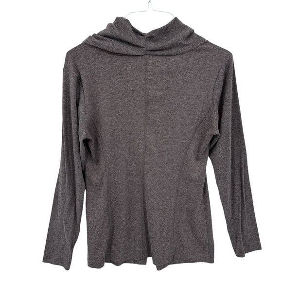 SOFT SURROUNDINGS Sweater Cowl Neck Asymmetrical Buttons Purple - Picture 2 of 7